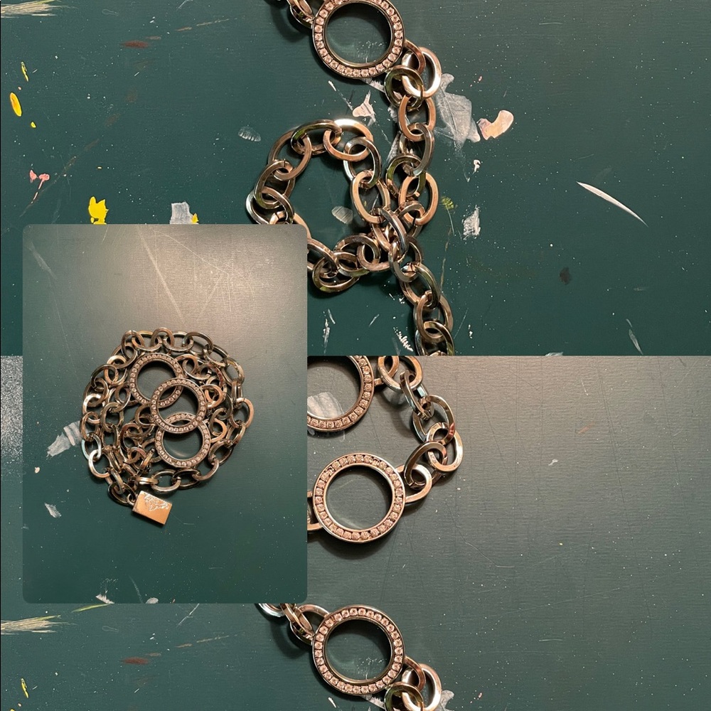 AUTHENTIC VERSACE rhinestone beaded chain belt with Medusa head engraving